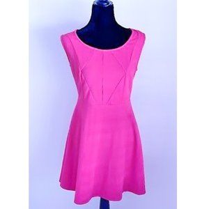 NWT GIANNI BINI Hot Pink Fit & Flare Skater Jacquard Dress | Size S